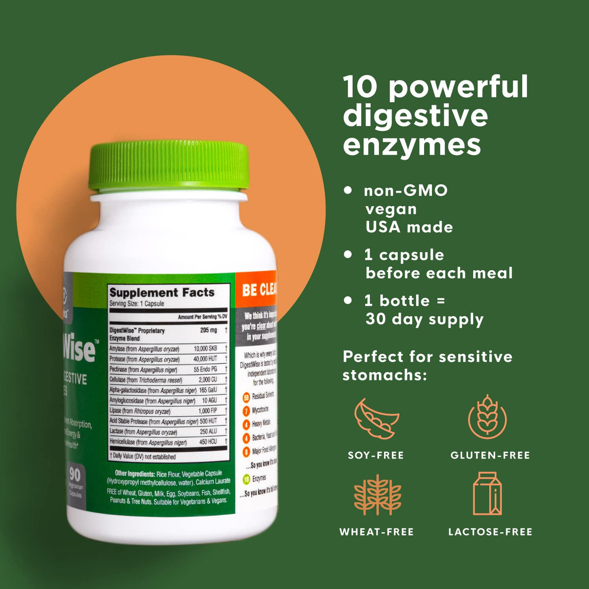 Naturenetics Vegan Digestive Enzymes for Gas & Bloating - 90 Capsules - image 2