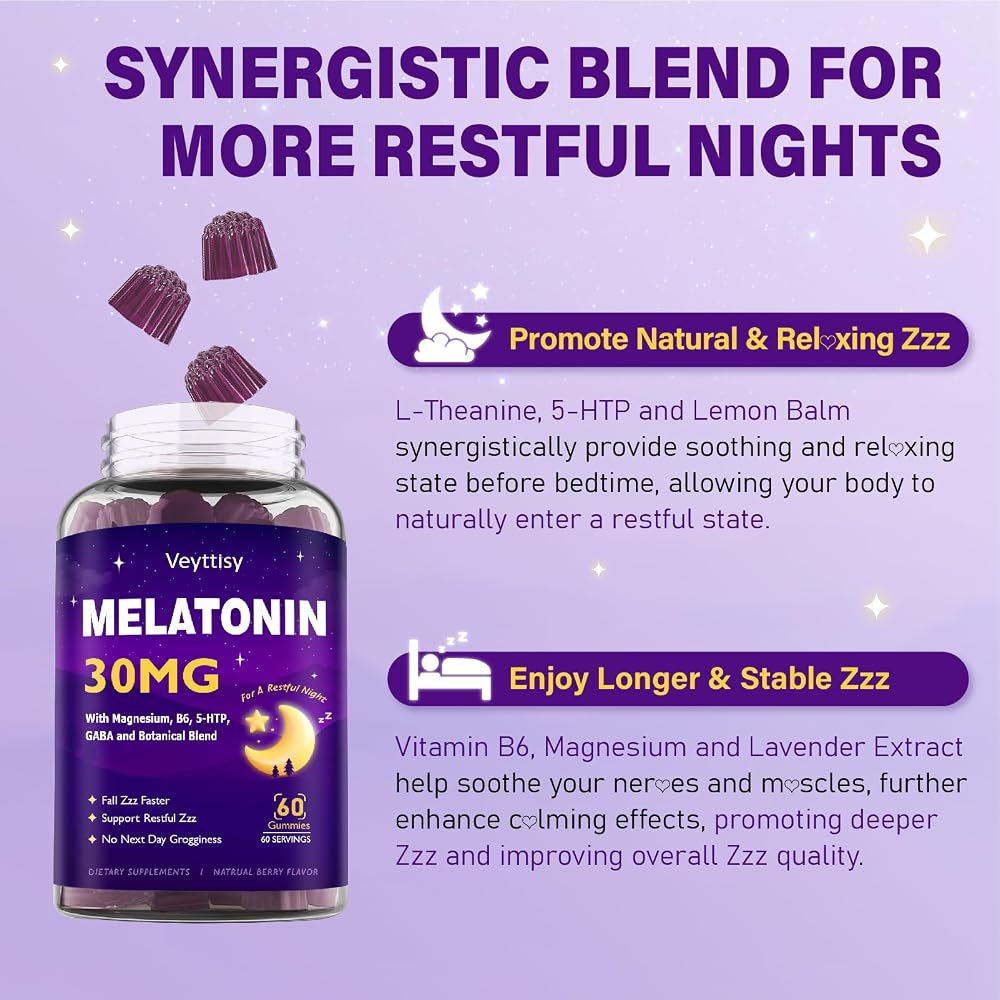 Veyttisy Melatonin 30mg Gummies for Adults - Sugar Free Melatonin