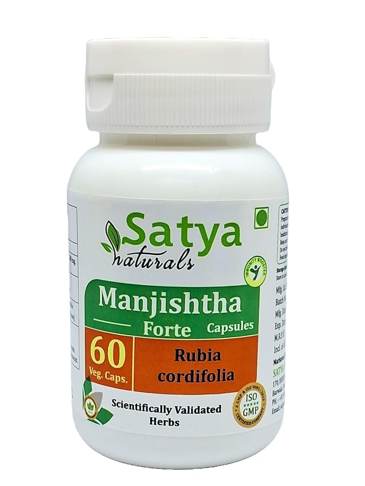 Satya Naturals Manjishtha Forte Capsules 500 mg. 60 Veg. Capsule