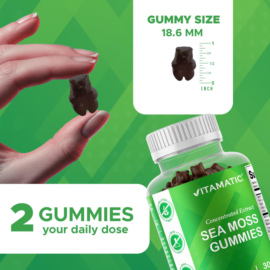 Vitamatic Sea Moss Gummies with Bladderwrack & Burdock - 60 Gummies - image 4