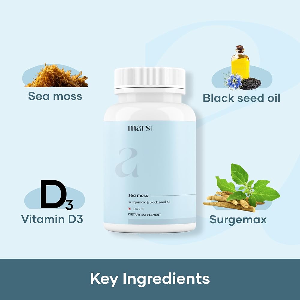 Mars by GHC Sea Moss Caps Surge Natural - 60 Capsules - image 5