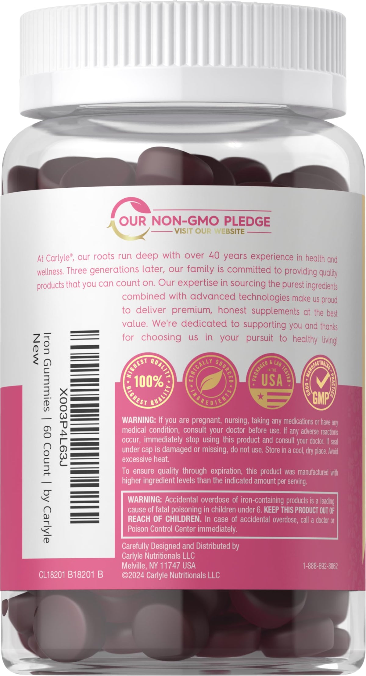 Carlyle Iron Gummies with Vitamin B Complex - 60 Count - image 3