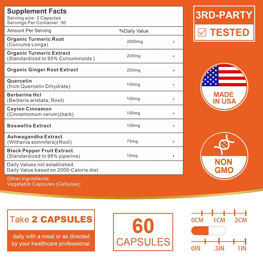 VITACRLLYNMN Liposomal Turmeric Curcumin 2200mg Joint Support - 120 Capsules - image 2