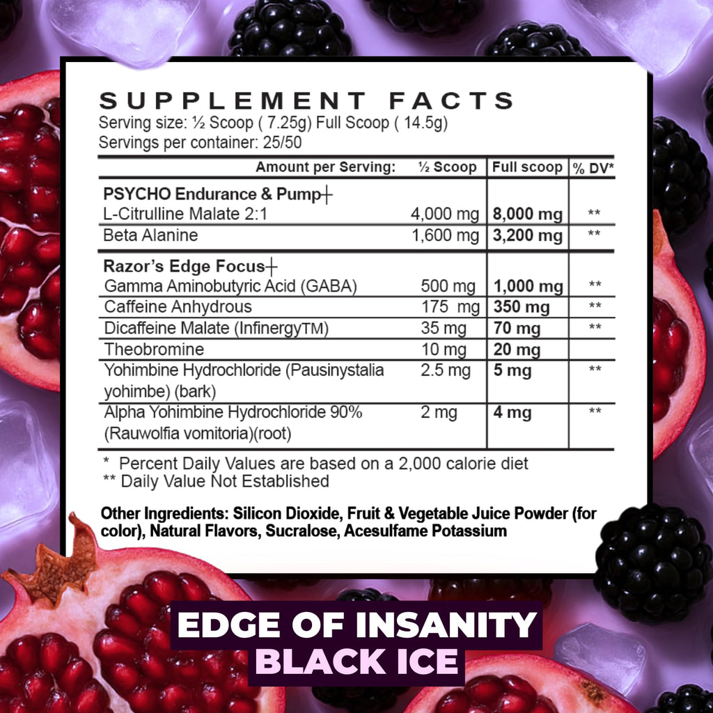 Psycho Pharma Edge of Insanity High-Stim Pre-Workout Powder