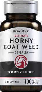 Piping Rock Horny Goat Weed for Men - 100 Vegetarian Capsules