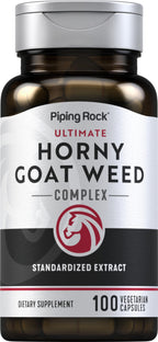 Piping Rock Horny Goat Weed for Men - 100 Vegetarian Capsules