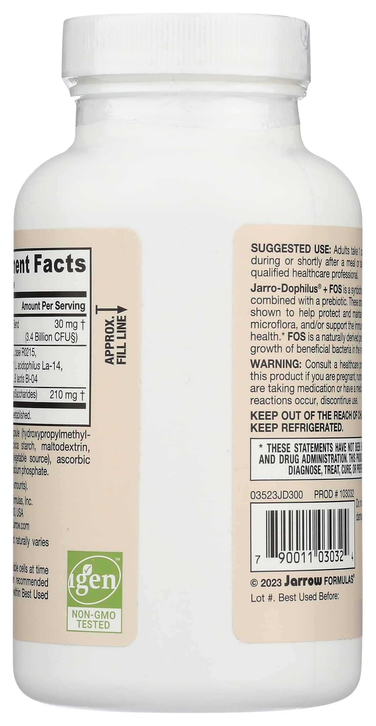 Jarrow Formulas Dophilus Plus FOS Probiotic - 300 Capsules - image 2