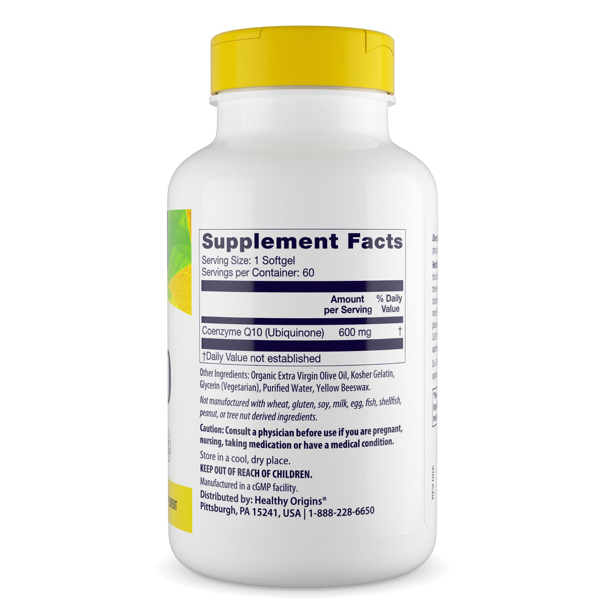 Healthy Origins CoQ10 600 mg Ubiquinone - 60 Softgels - image 2
