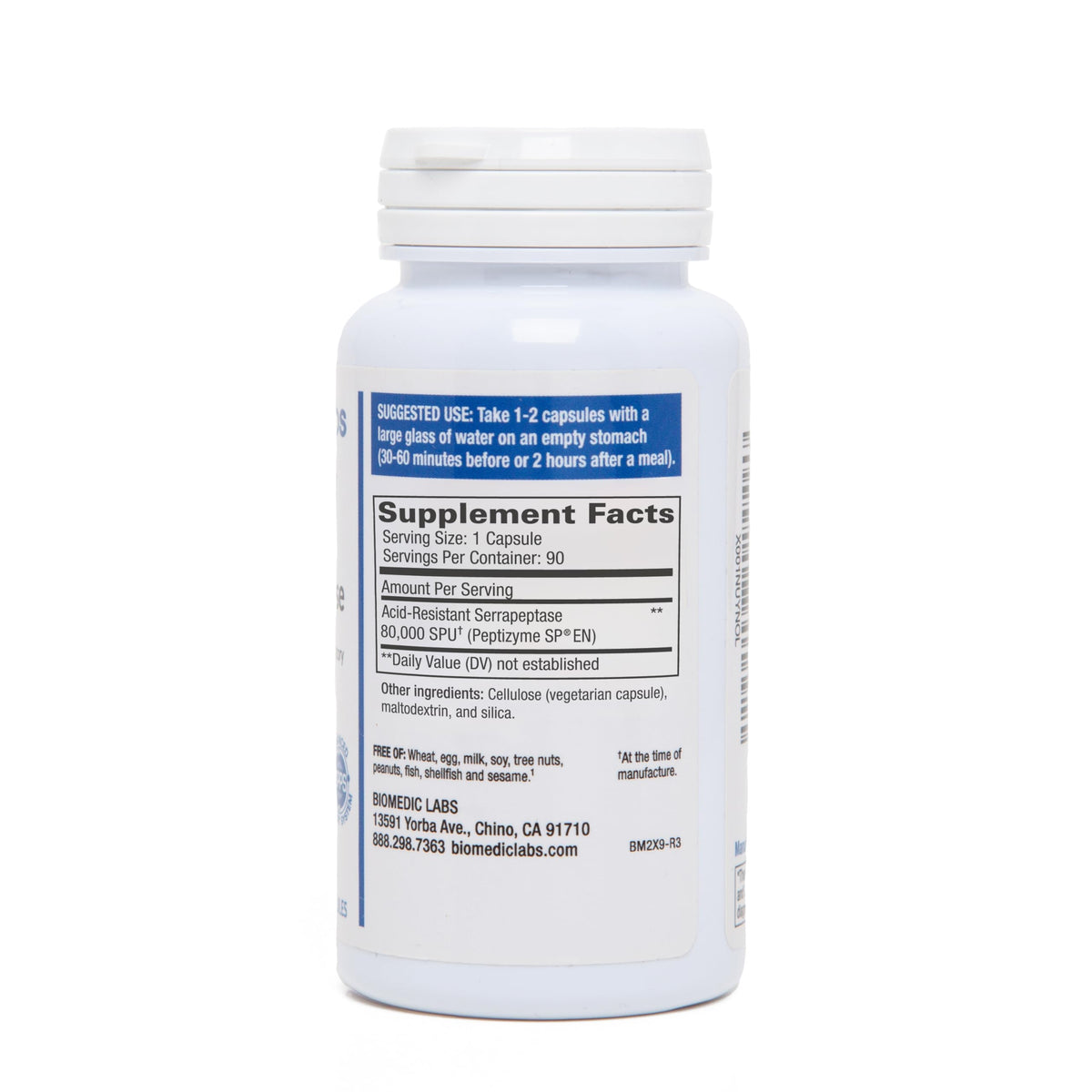 Biomedic Labs RX Serra-RX 80,000 SPU Serrapeptase - 90 Vegetarian Capsules - image 2
