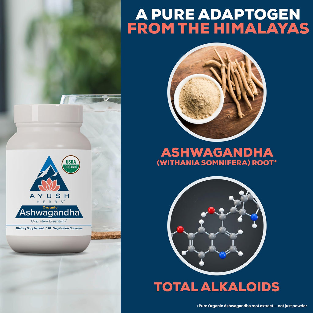 Ayush Herbs Organic Ashwagandha 500 mg - 120 Capsules - image 4