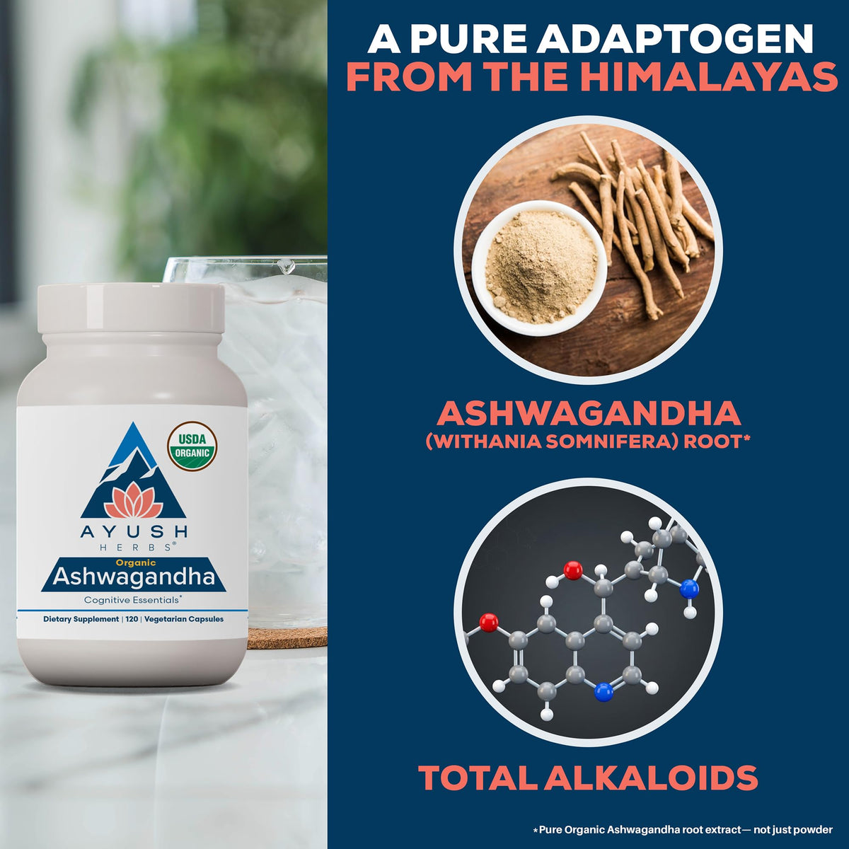 Ayush Herbs Organic Ashwagandha 500 mg - 120 Capsules - image 4