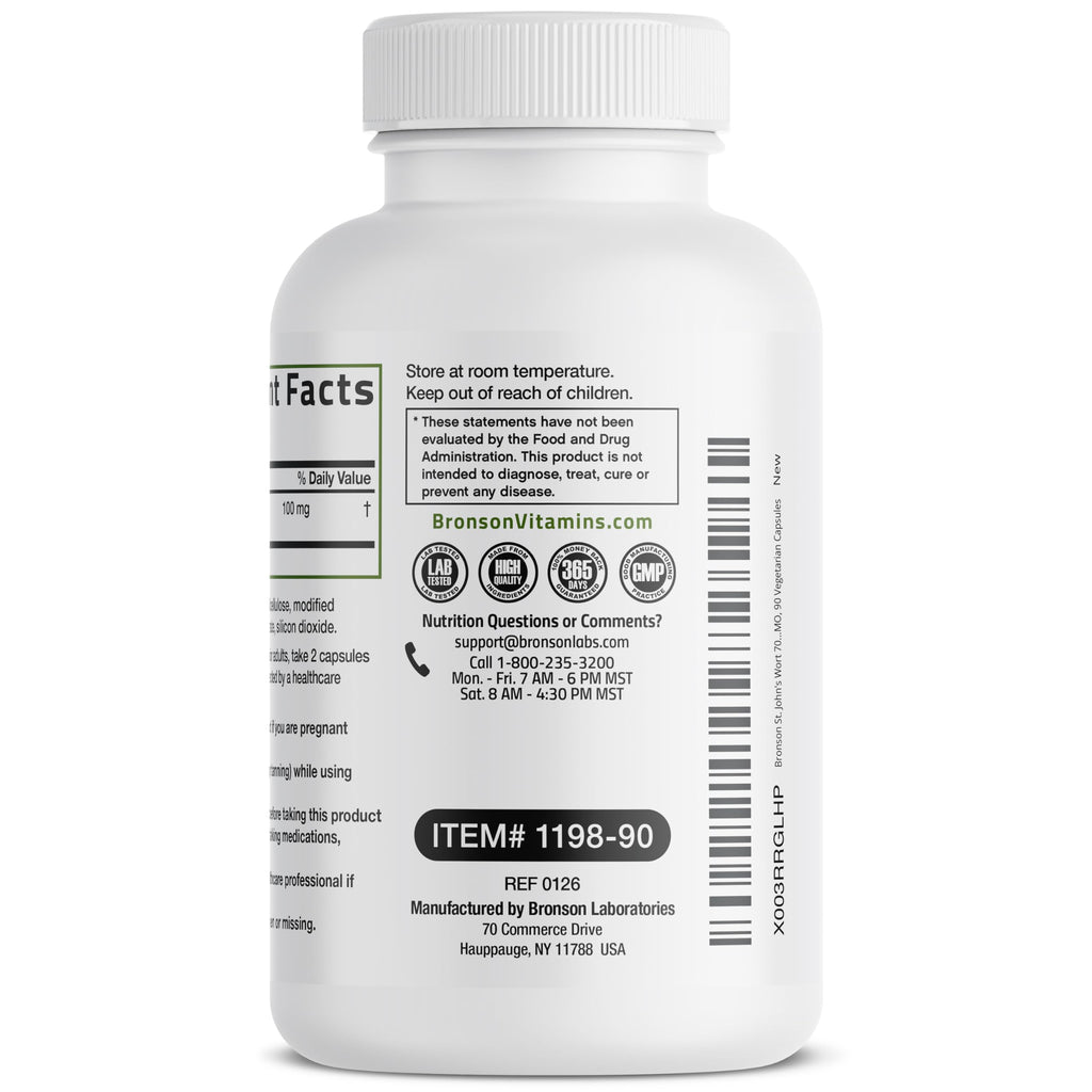 Bronson St. John's Wort 700 MG per Serving Hypericum Perforatum