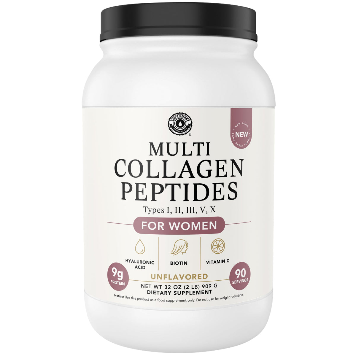 Left Coast Performance Multi Collagen Powder with Biotin