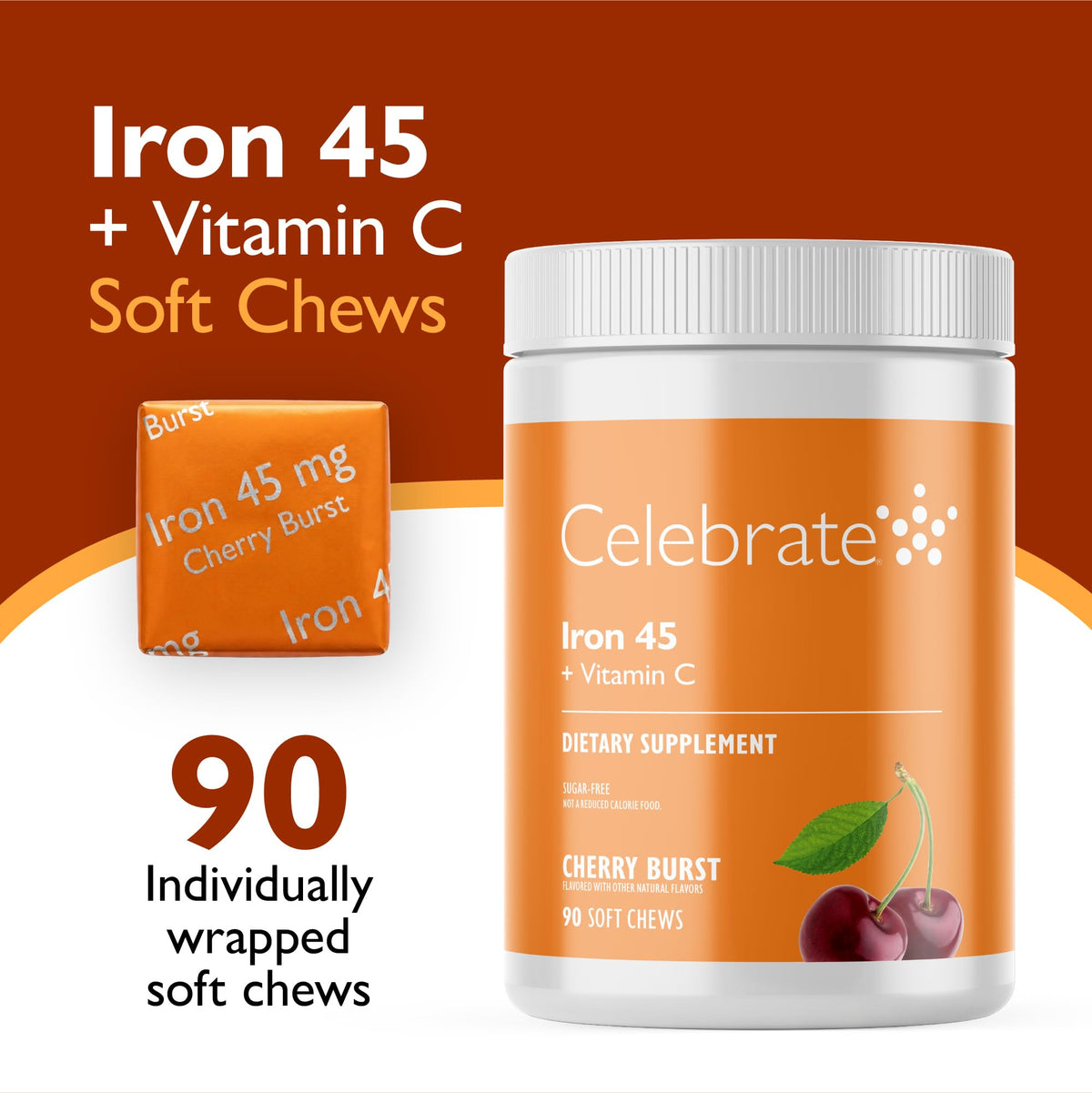 Celebrate Vitamins Bariatric Iron Soft Chew with Vitamin C
