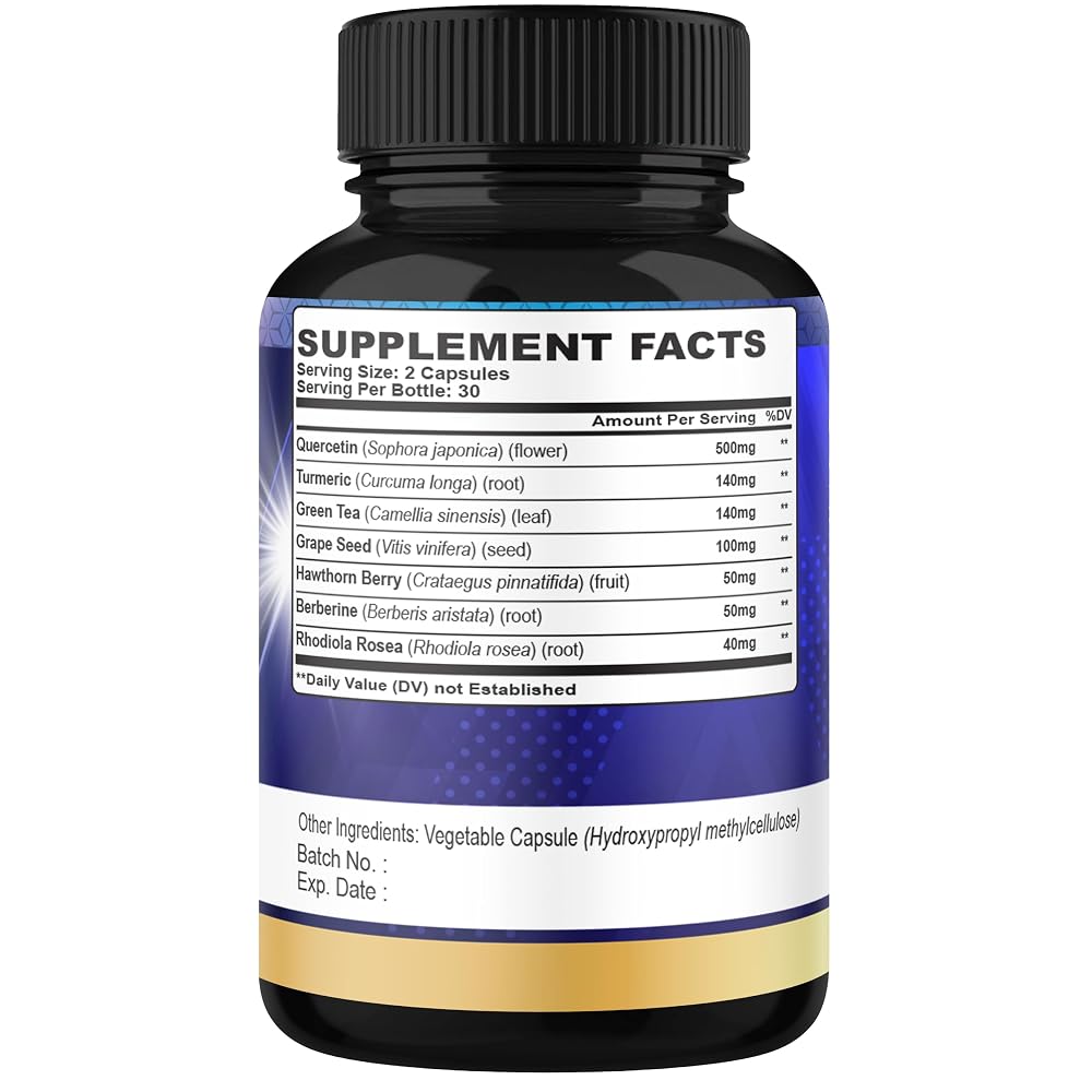 Organic Cadane Quercetin Supplements - 60 Capsules - image 2
