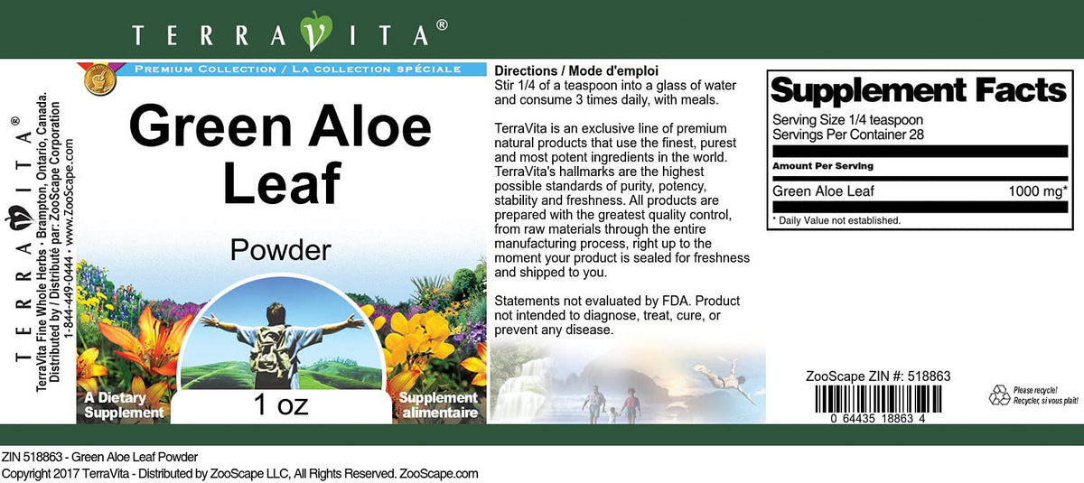 Terravita Green Aloe Leaf Powder - 3 oz (Pack of 3) - image 2