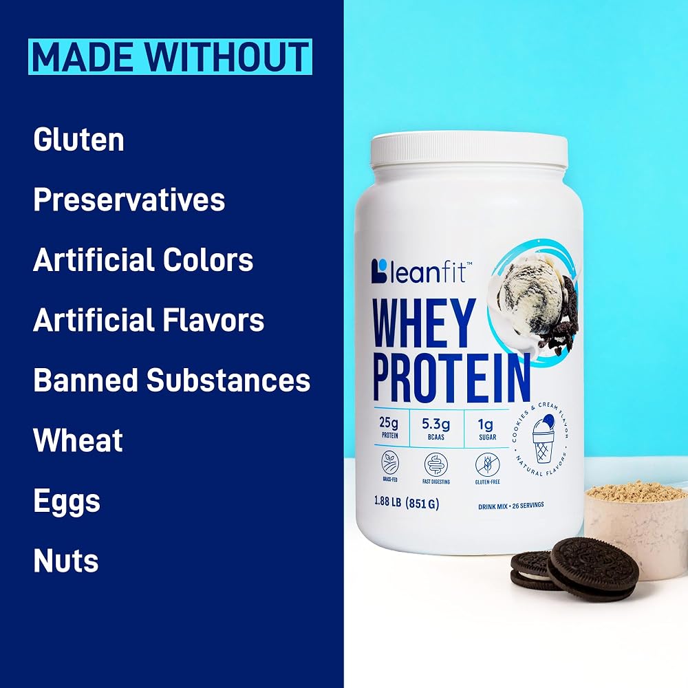 LeanFit WHEY Protein Cookies & Cream Powder - 26 Servings - image 7