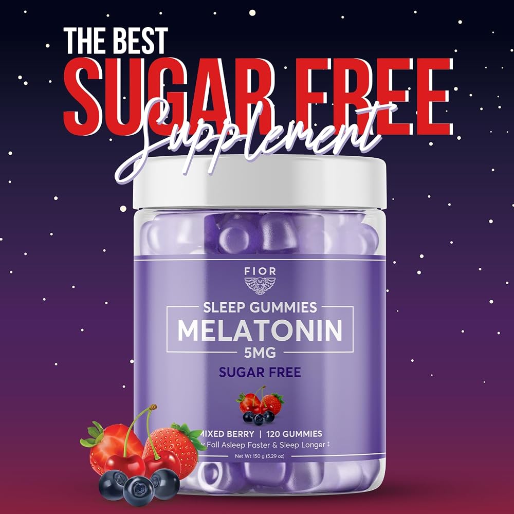 FIOR Melatonin & L-Theanine Sleep Gummies Sugar Free - 120 Count - image 3