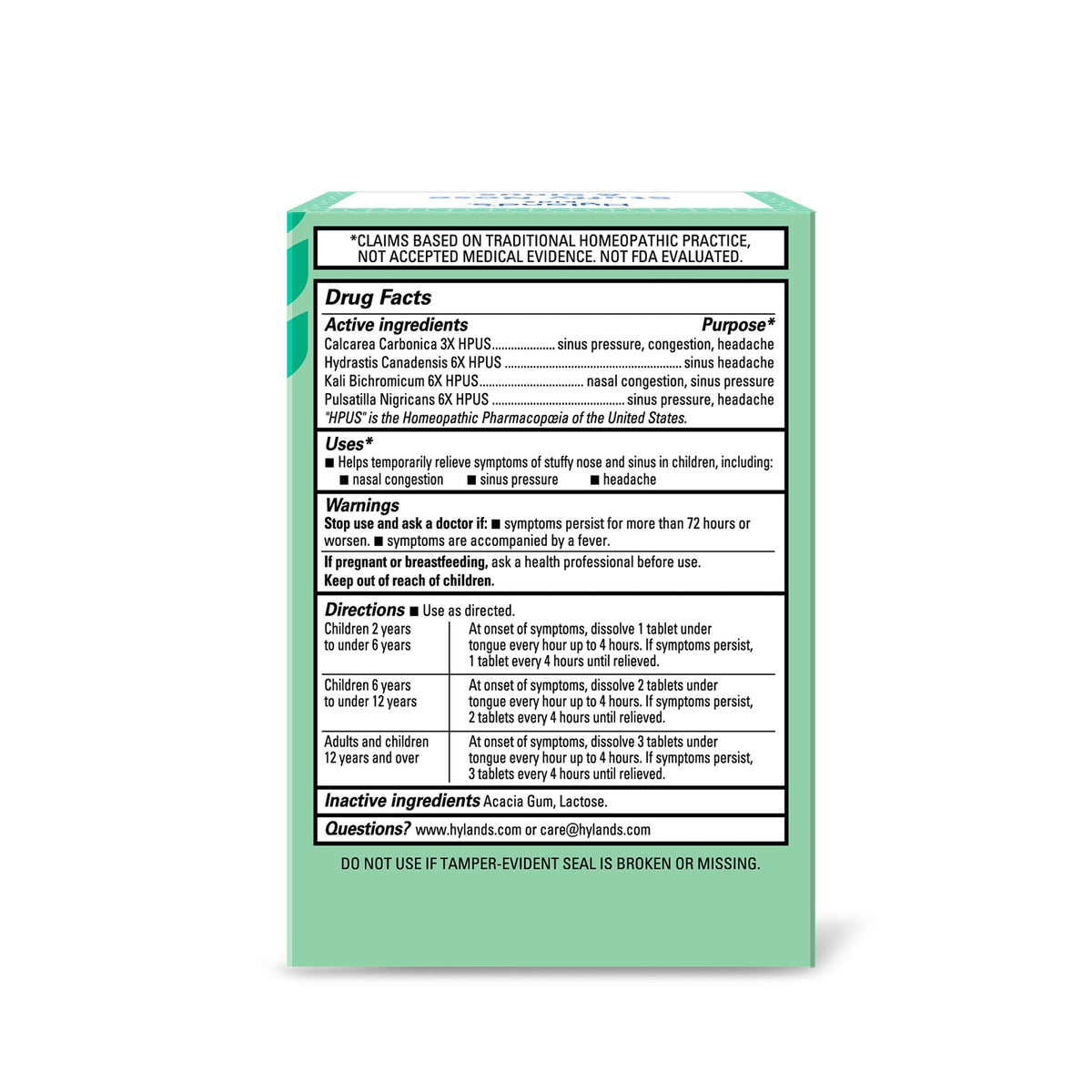 Hyland's Kids Stuffy Nose and Sinus Tablets - 50 Tablets - image 5