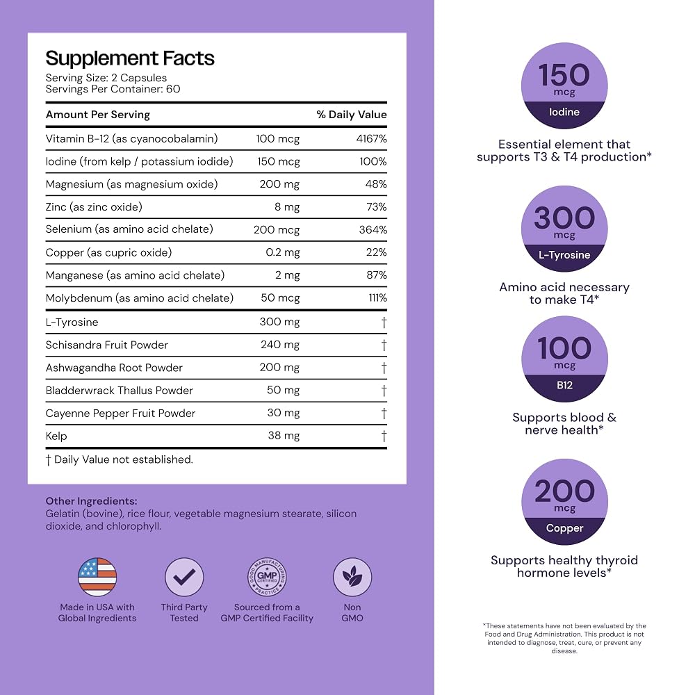 Mayfair Naturals Thyroid Support with Iodine - 120 Capsules - image 2