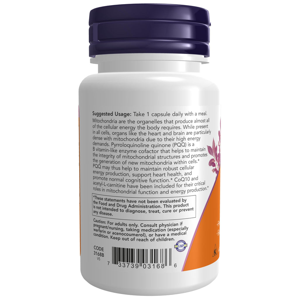NOW Supplements PQQ Energy Free Radical Scavenger - 30 Vegetarian Capsules - image 3