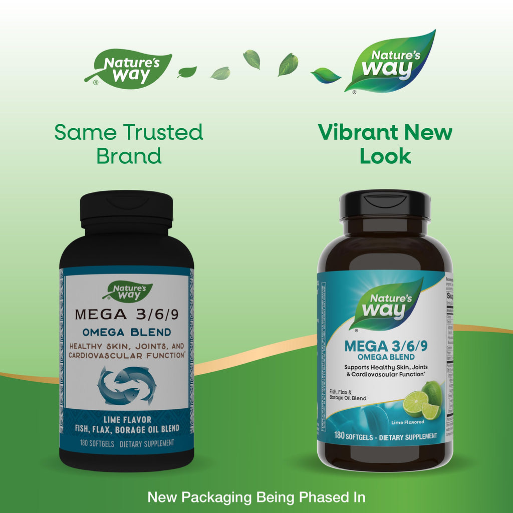 Nature's Way Mega 3/6/9 Omega Fish, Flax & Borage Oil - 180 Softgels - image 2