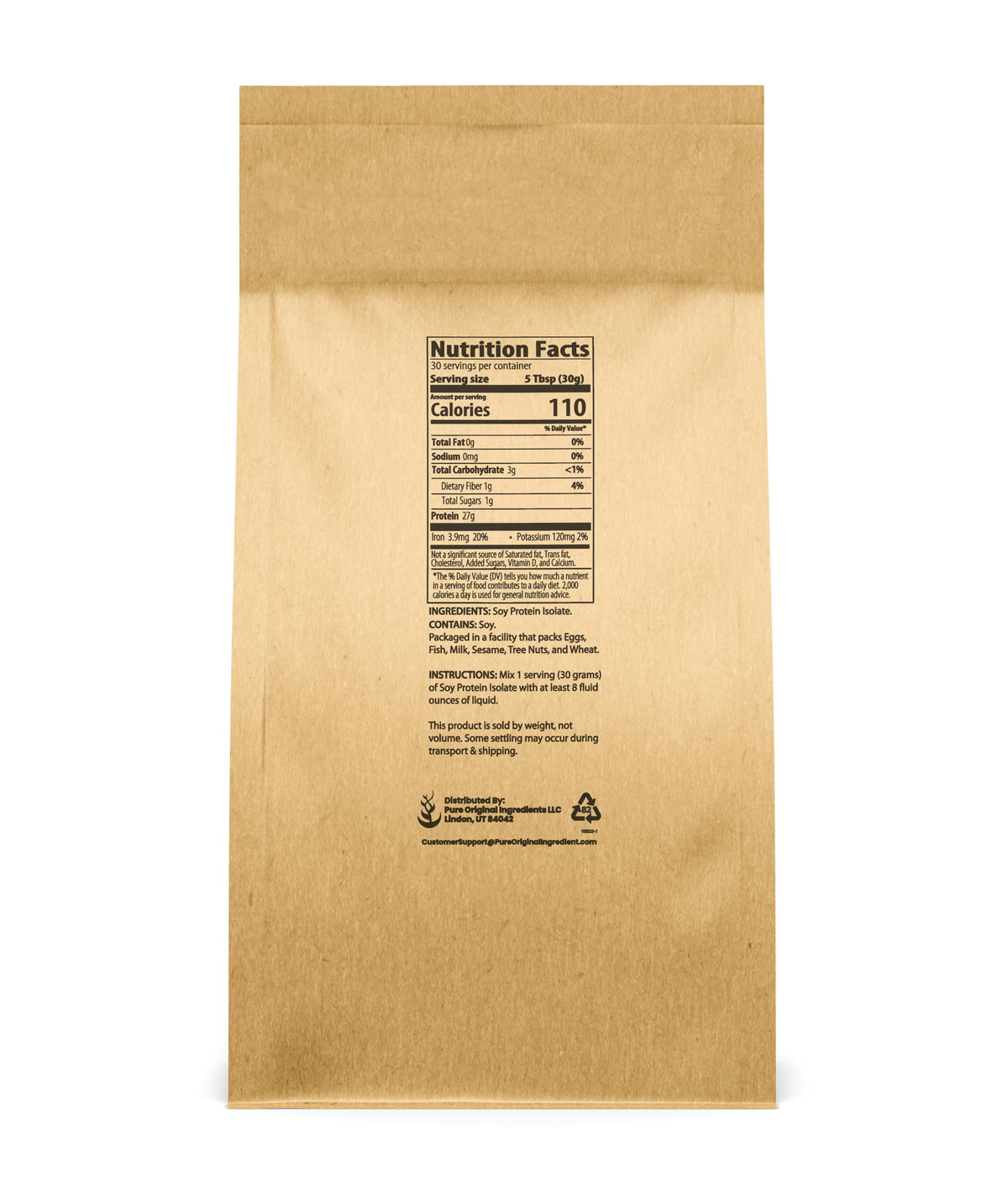 Pure Original Ingredients Soy Protein Isolate