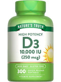 Nature's Truth Vitamin D3 10000 IU Softgels - 300 Count