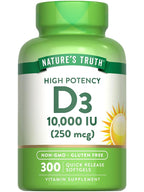 Nature's Truth Vitamin D3 10000 IU Softgels - 300 Count