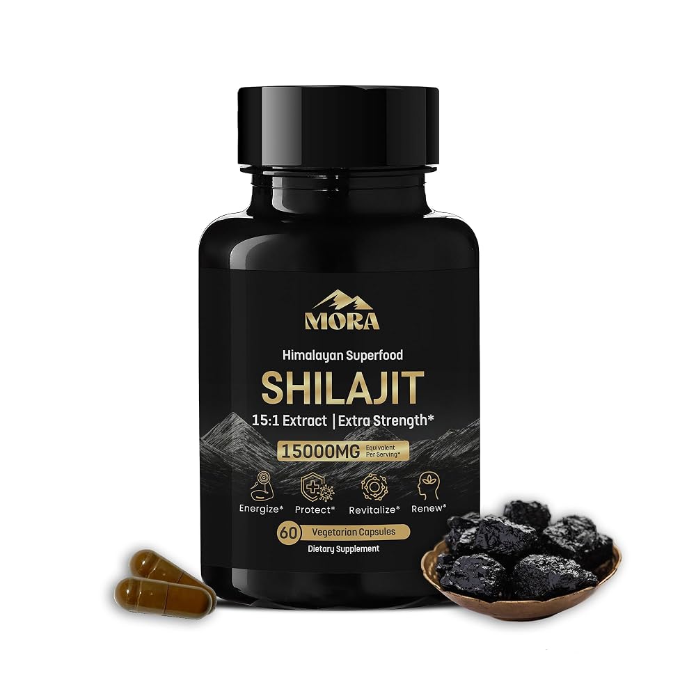 WellBeingMora Pure Himalayan Shilajit Capsules Energy Support - 60 Capsules