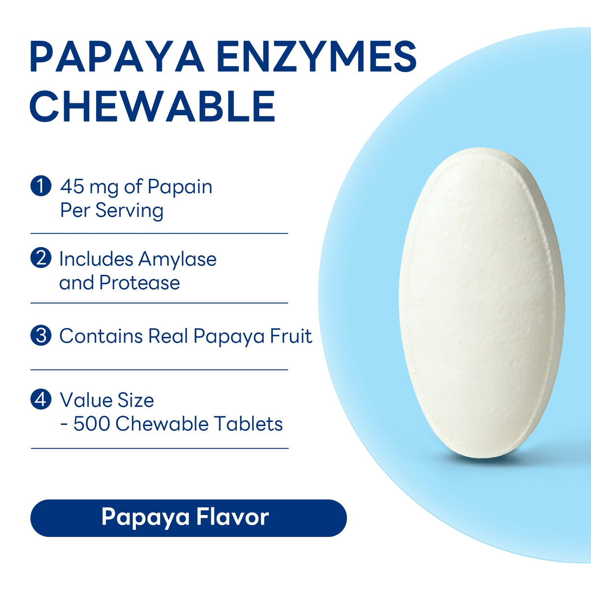 Vitamin World Papaya Enzymes Chewable - 500 Tablets - image 3