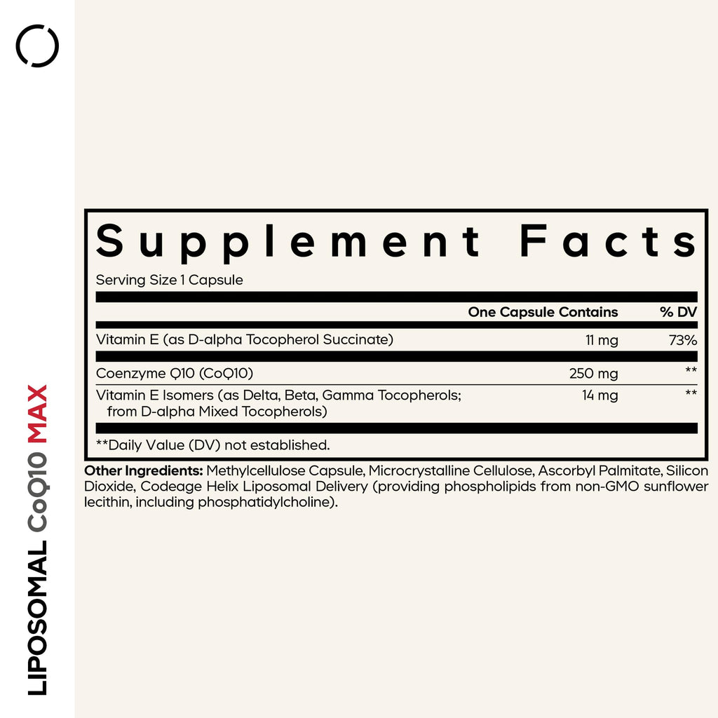 Codeage Liposomal CoQ10 Max 250mg with Vitamin E - 60 Capsules - image 2