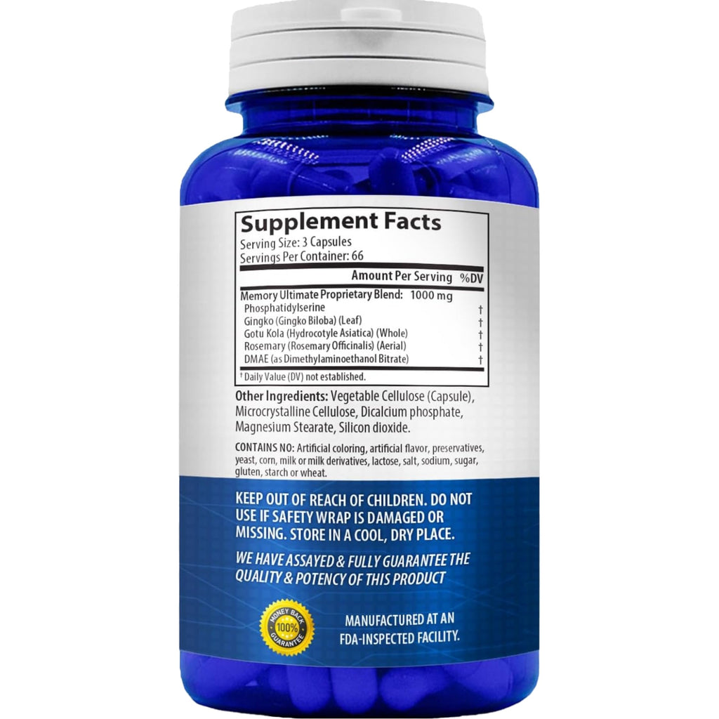 NasaBeahava Memory Supplement Brain Support - 200 Capsules - image 3