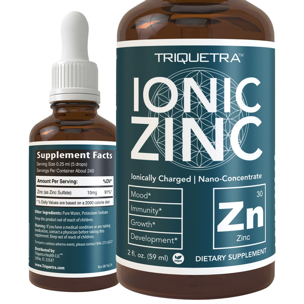 Triquetra Health Ionic Liquid Zinc Supplement – 240 Servings
