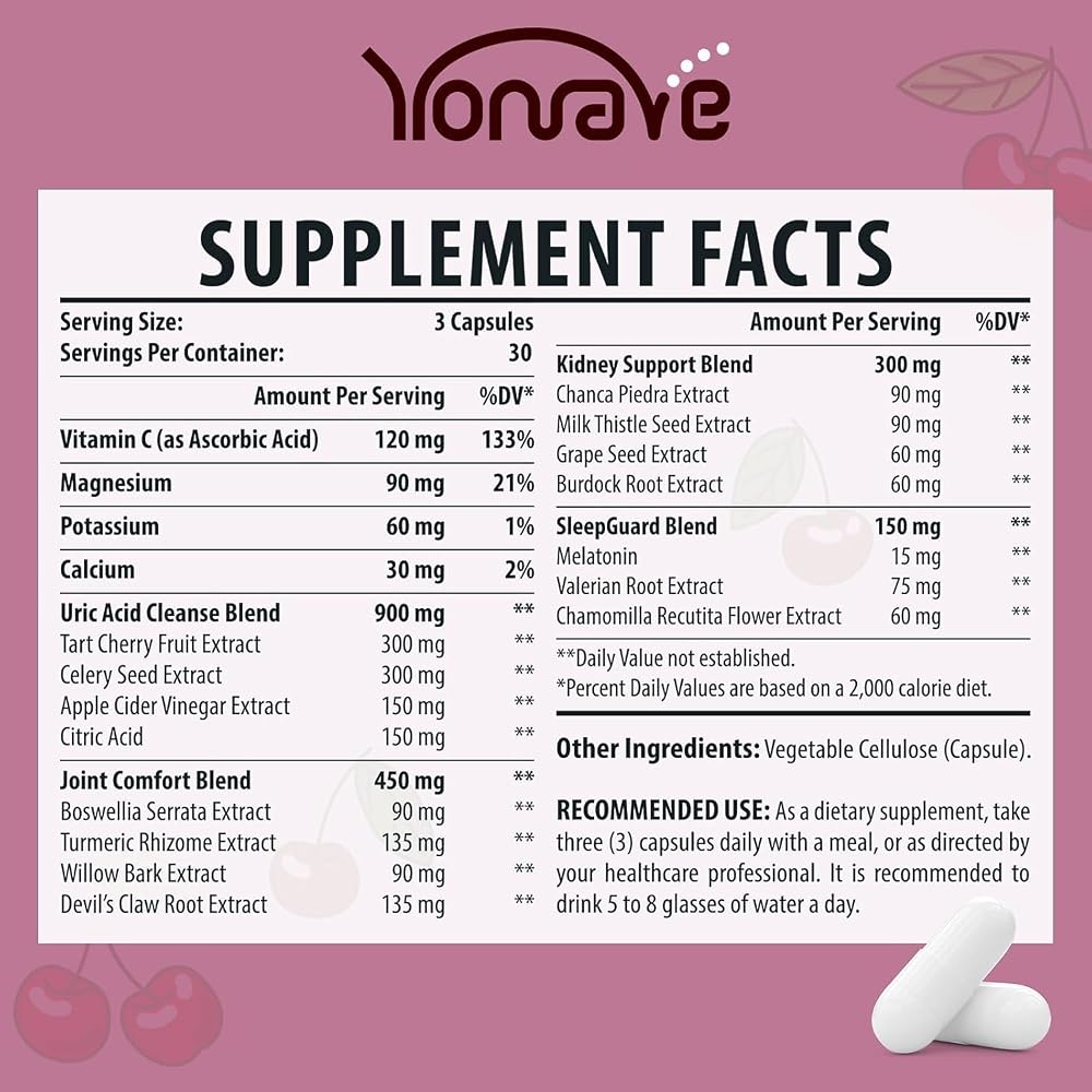 Yonrave Uric Acid Cleanse & Detox with Tart Cherry