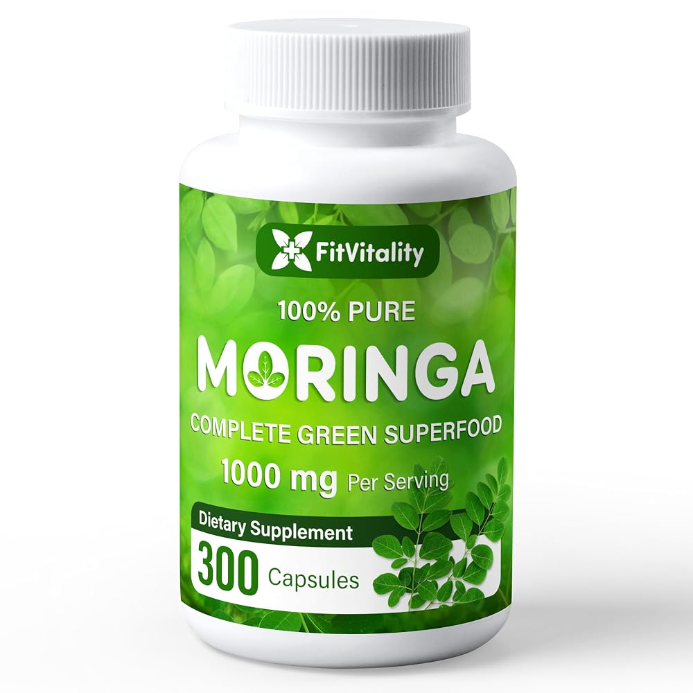 FitVitality Moringa Oleifera Leaf Extract Capsules - 300 Count