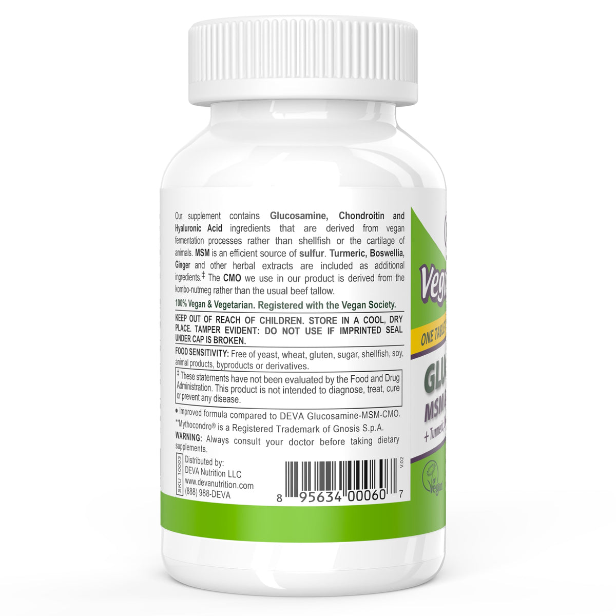 DEVA Vegan Glucosamine MSM & Chondroitin with Turmeric - 90 Tablets - image 3