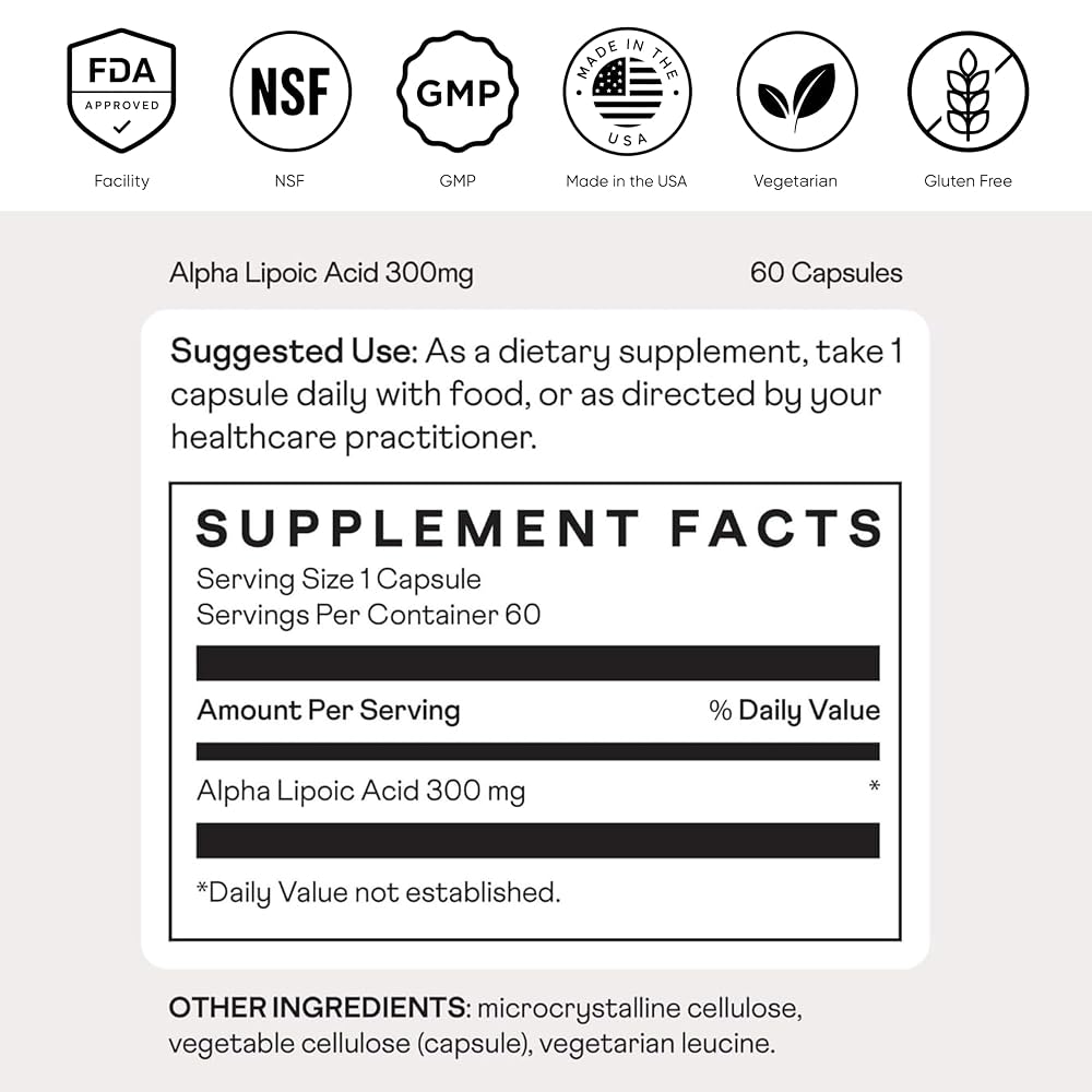 Nuray Alpha Lipoic Acid 300mg Antioxidant - 60 Vegetarian Capsules - image 8