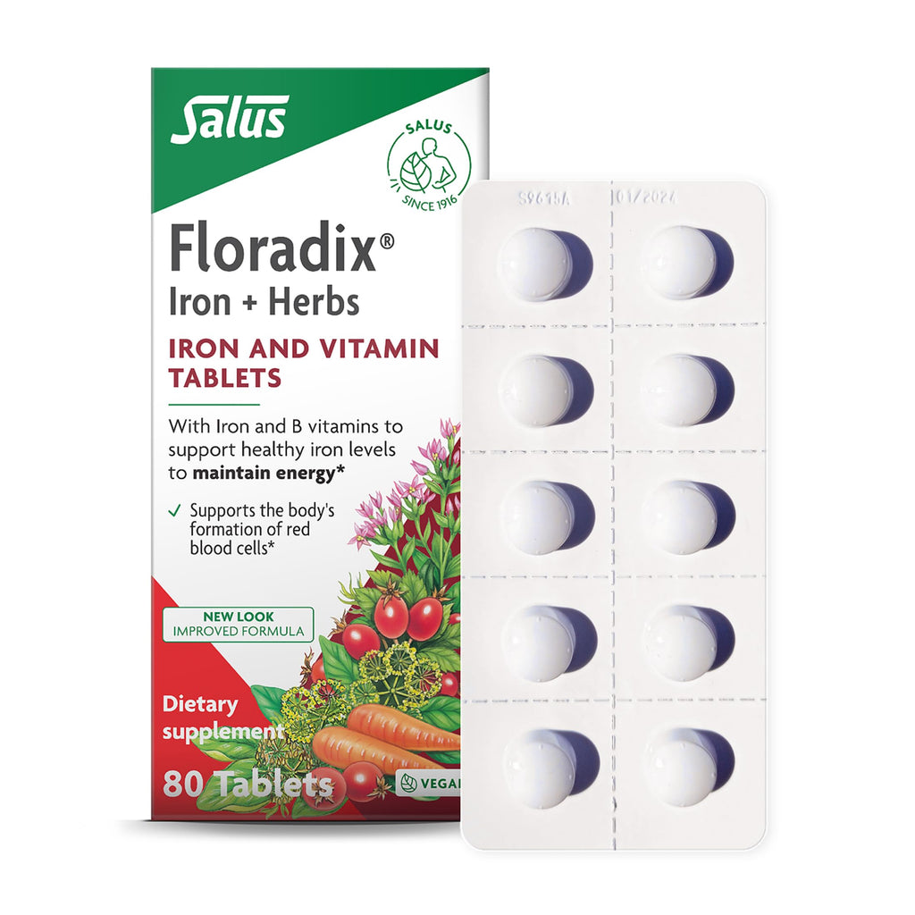Floradix Iron Tablets Supplement Vegetarian - 80 Tablets