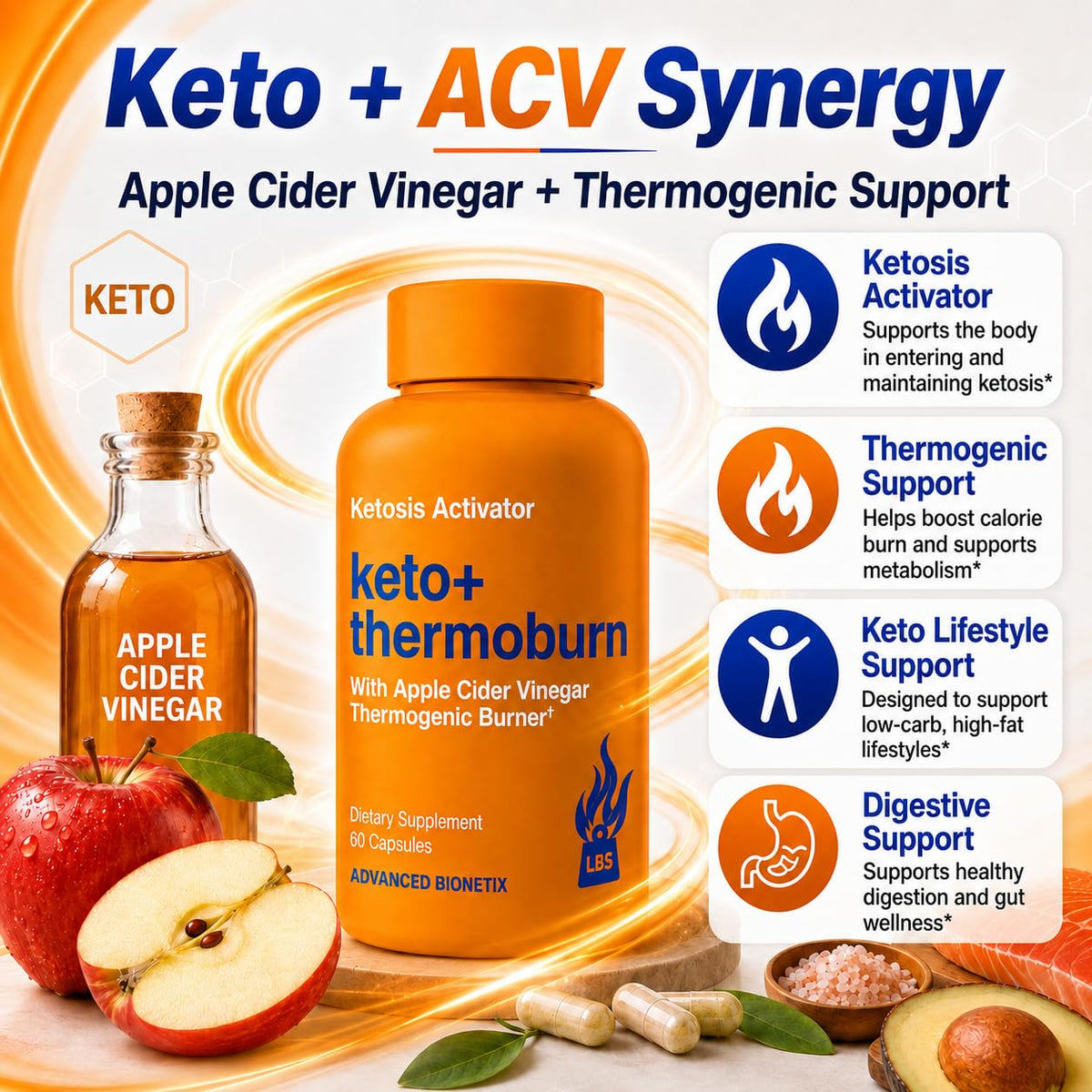Advanced Bionetix ThermoBurn Keto Supplement with Apple Cider Vinegar - image 2