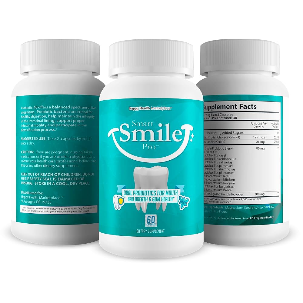 Happy Health Marketplace Smart Smile Pro Oral Probiotics - 60 Capsules - image 4
