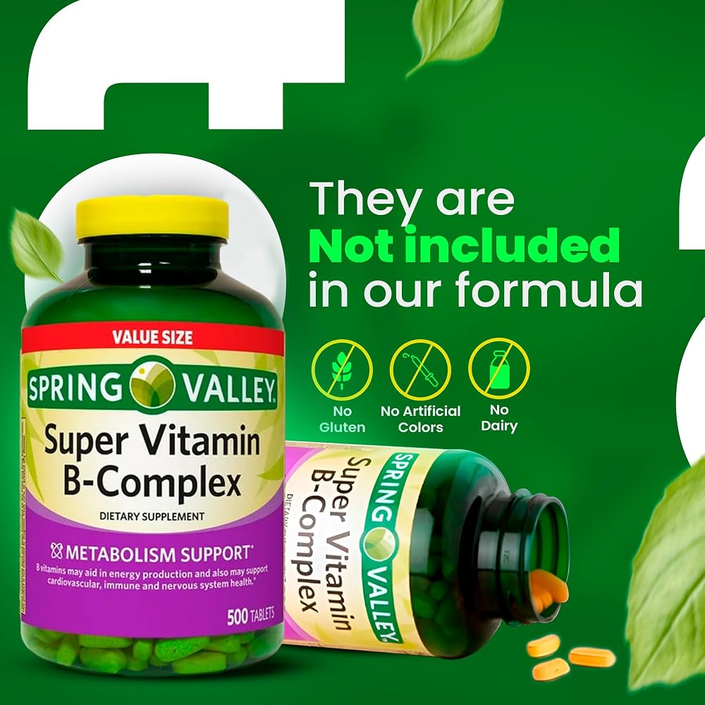 LightSpring Super B-Complex Tablets - 500 Count (2 Pack) - image 4