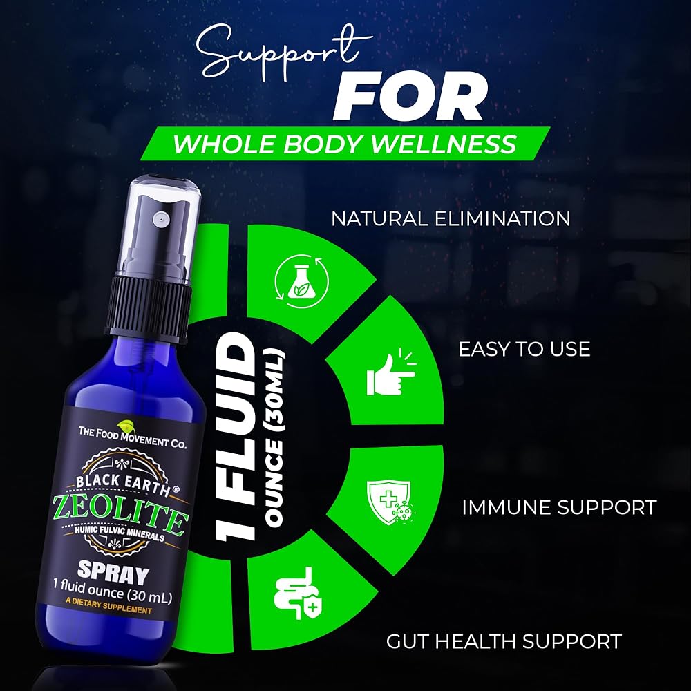 THE FOOD MOVEMENT CO. Black Earth Zeolite with Humic Fulvic Acids