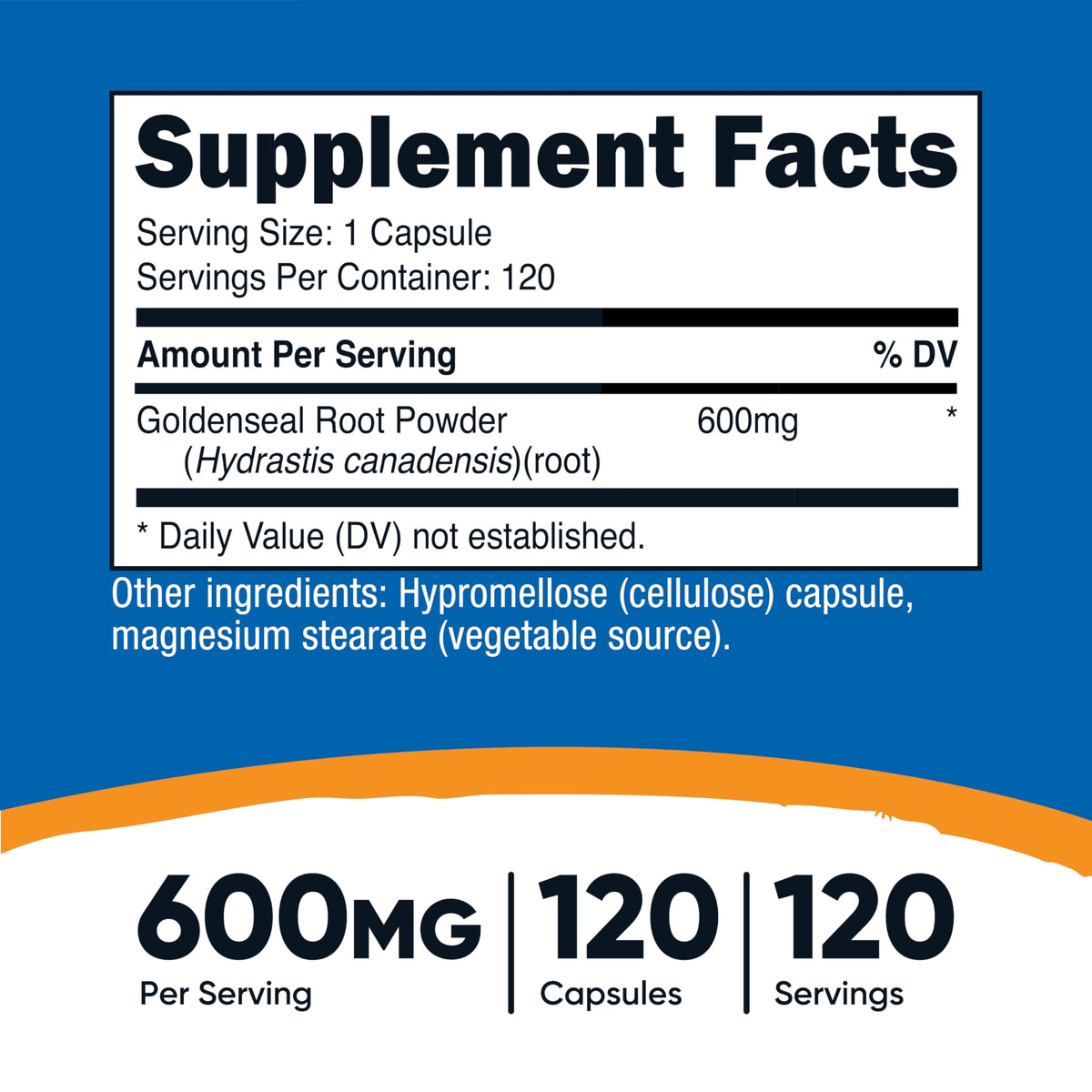 Nutricost Goldenseal Root 600mg - 120 Capsules - image 2
