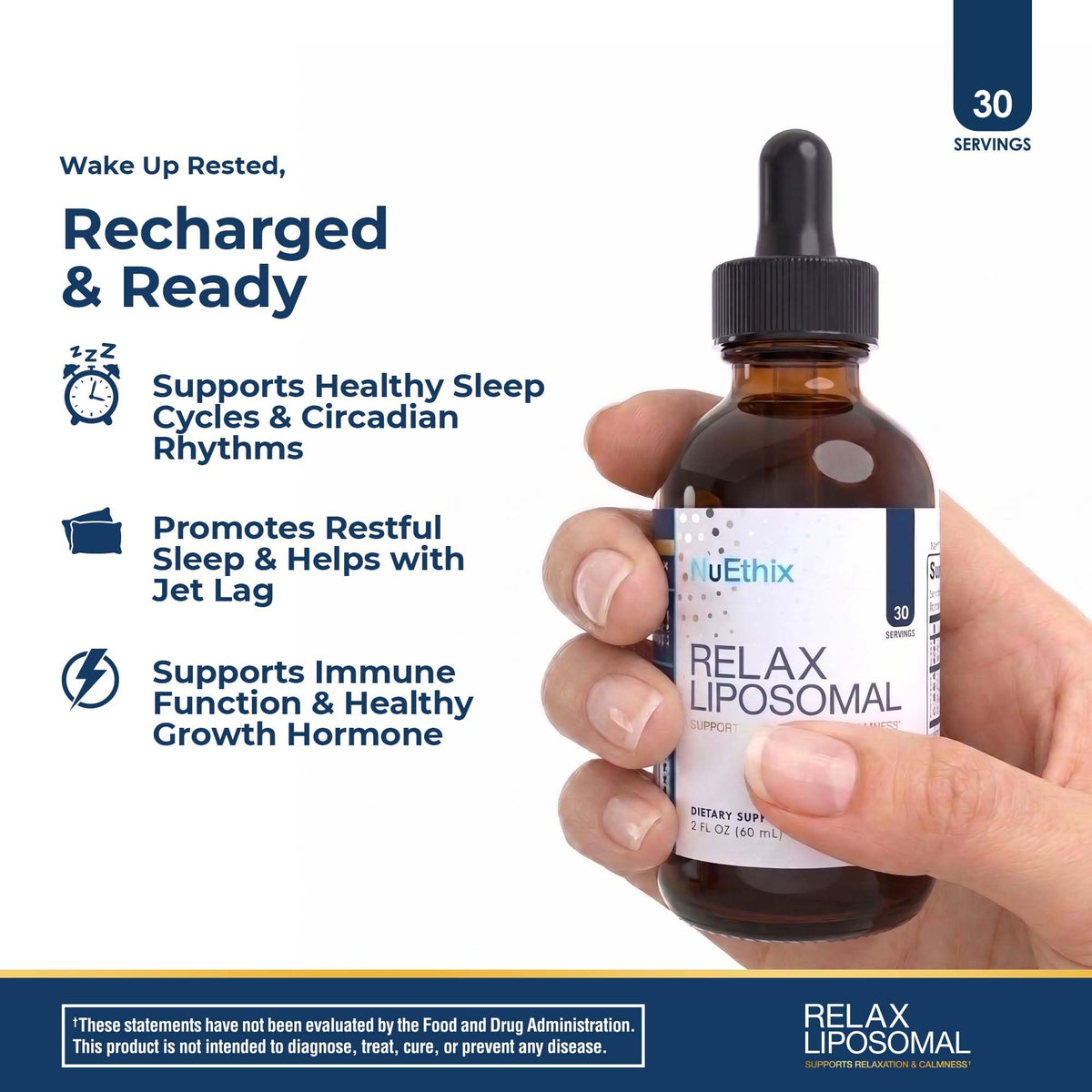 NuEthix Formulations Relax Liposomal Supplement for Sleep - 2 Fl Oz - image 2