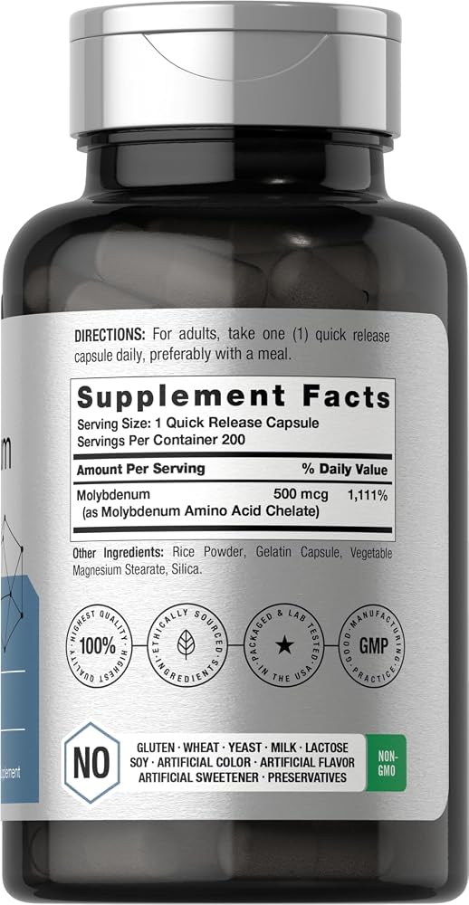 Horbäach Molybdenum 500mcg - 200 Capsules - image 2