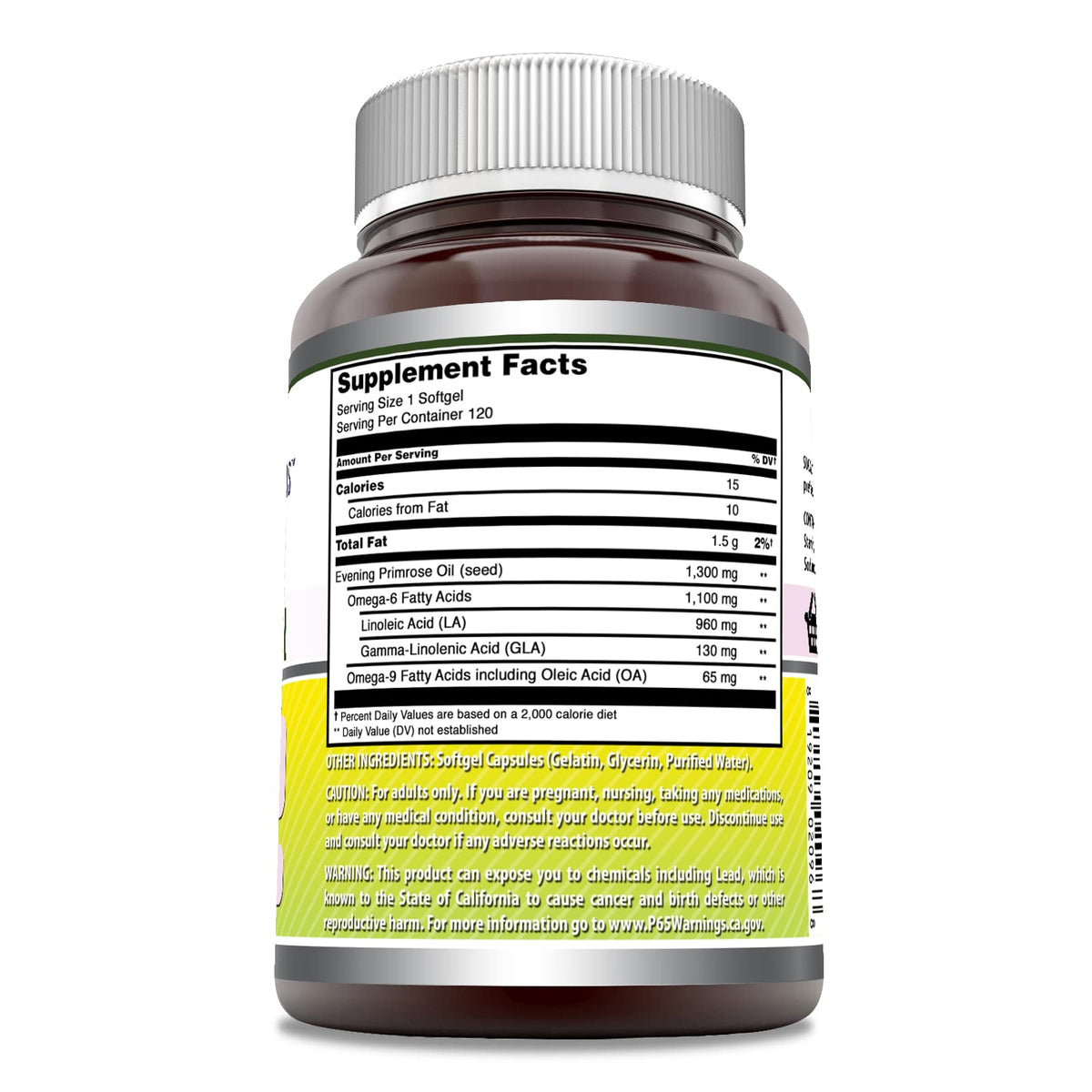 Amazing Nutrition Evening Primrose Oil 1300mg - 120 Softgels - image 3