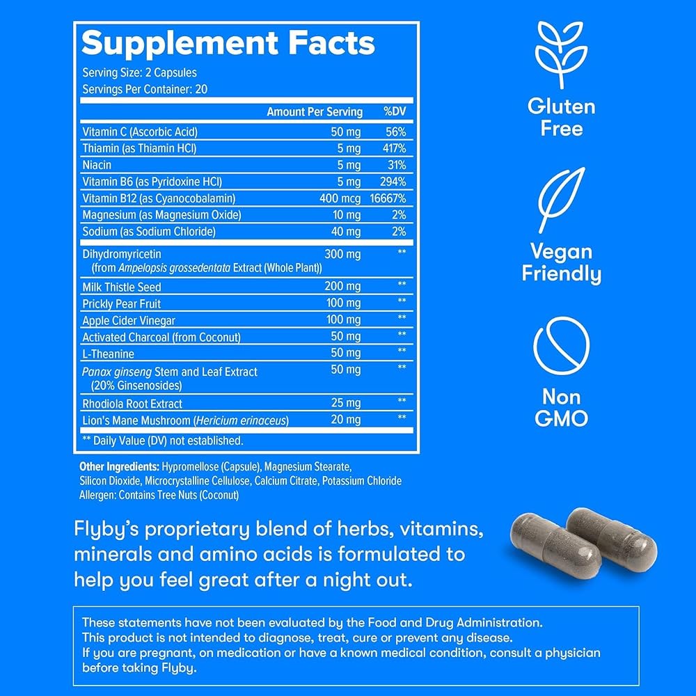 Flyby Recovery Supplement with DHM & Milk Thistle - 120 Capsules - image 6