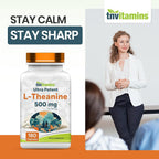 tnvitamins L-Theanine 500 mg Capsules for Calm Focus - 180 Capsules - image 5