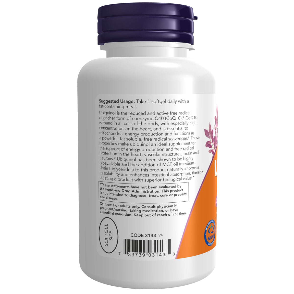 NOW Ubiquinol 100 mg CoQ10 Cardiovascular Support - 120 Softgels - image 3